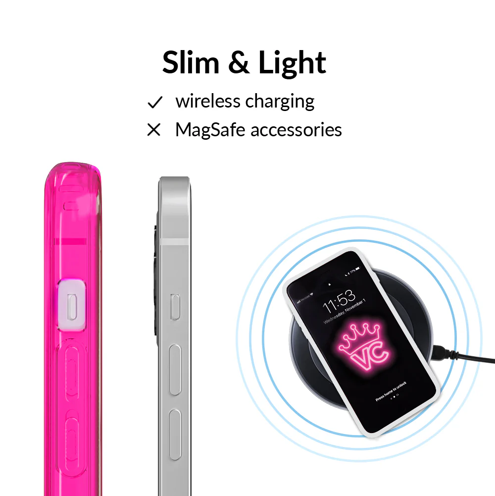 Neon Pink Clear iPhone Case - Image 46