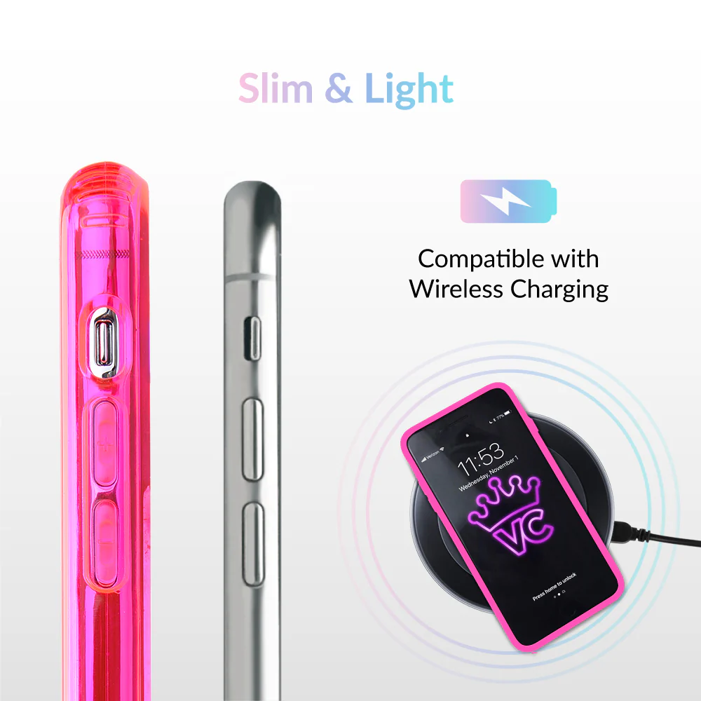 Neon Pink Clear iPhone Case - Image 5