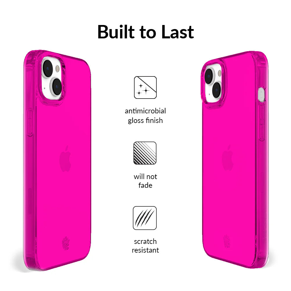 Neon Pink Clear iPhone Case - Image 51