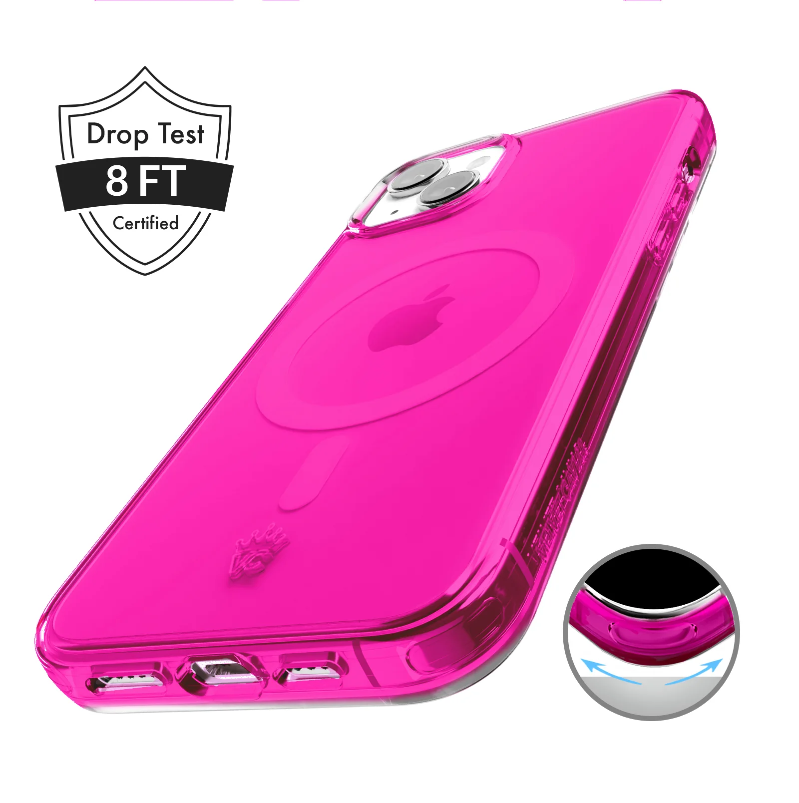 Neon Pink Clear iPhone Case - Image 56