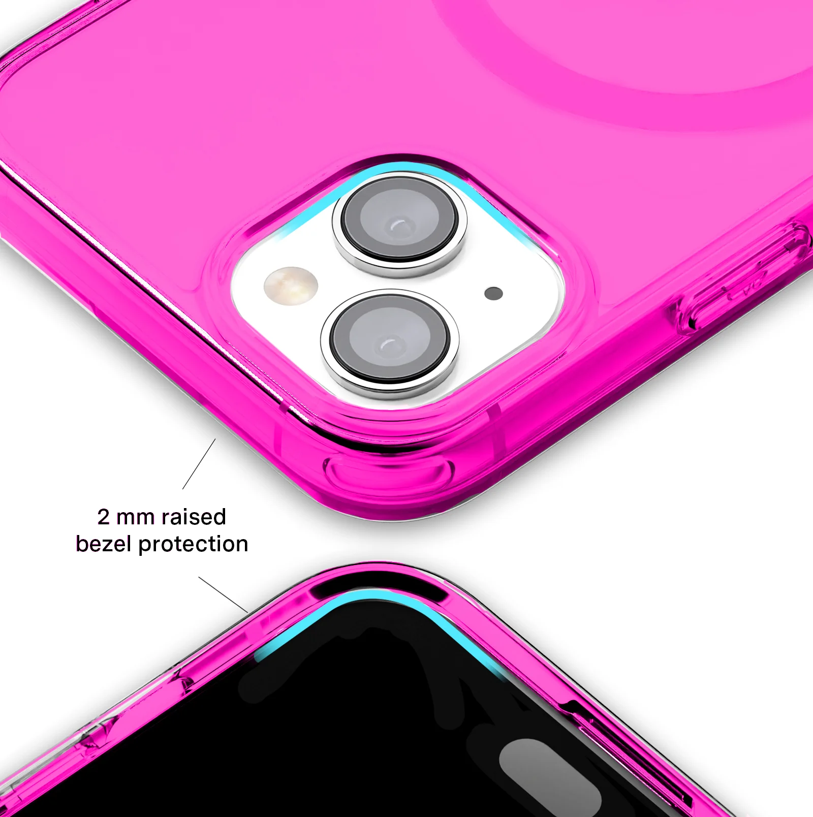 Neon Pink Clear iPhone Case - Image 59