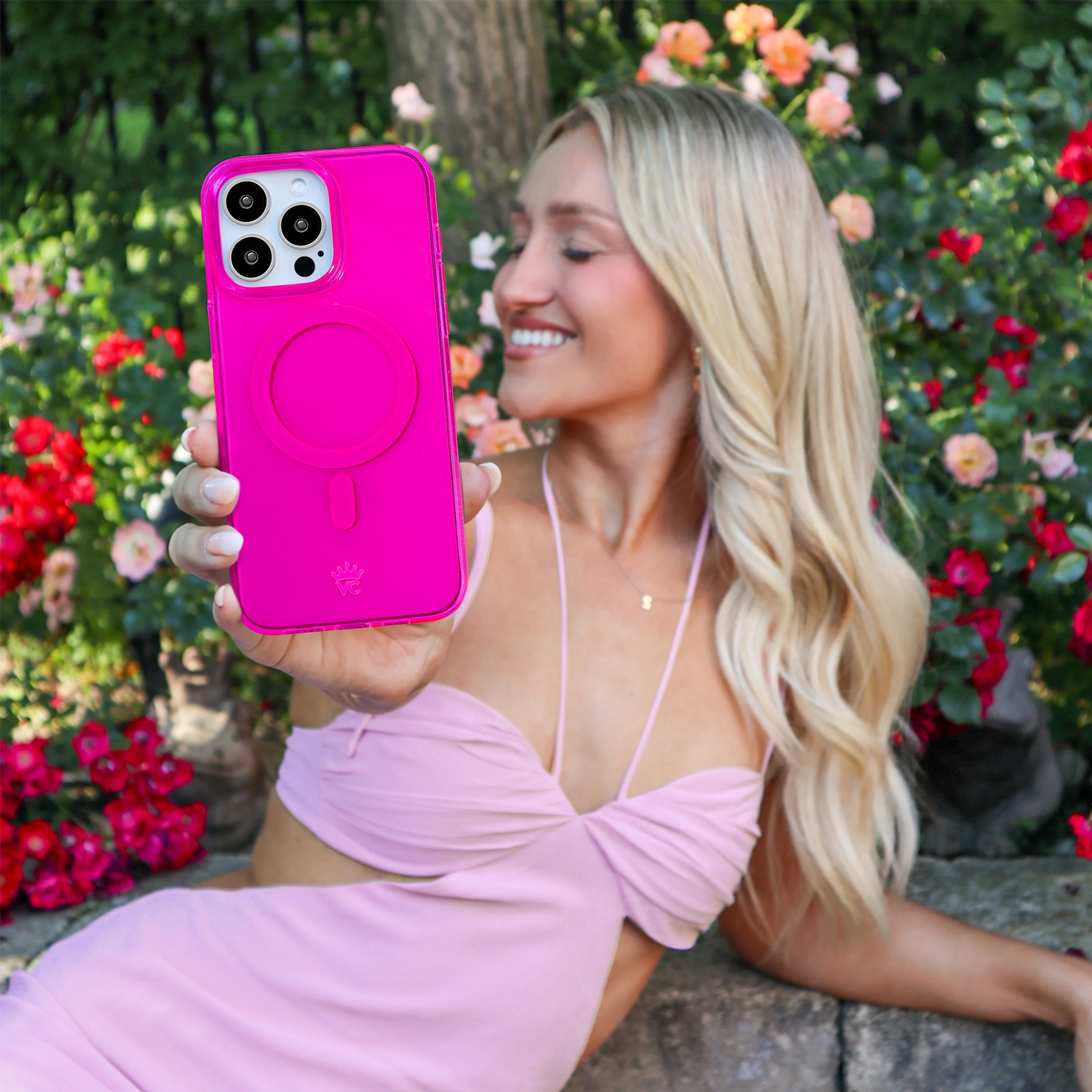 Neon Pink Clear iPhone Case - Image 74