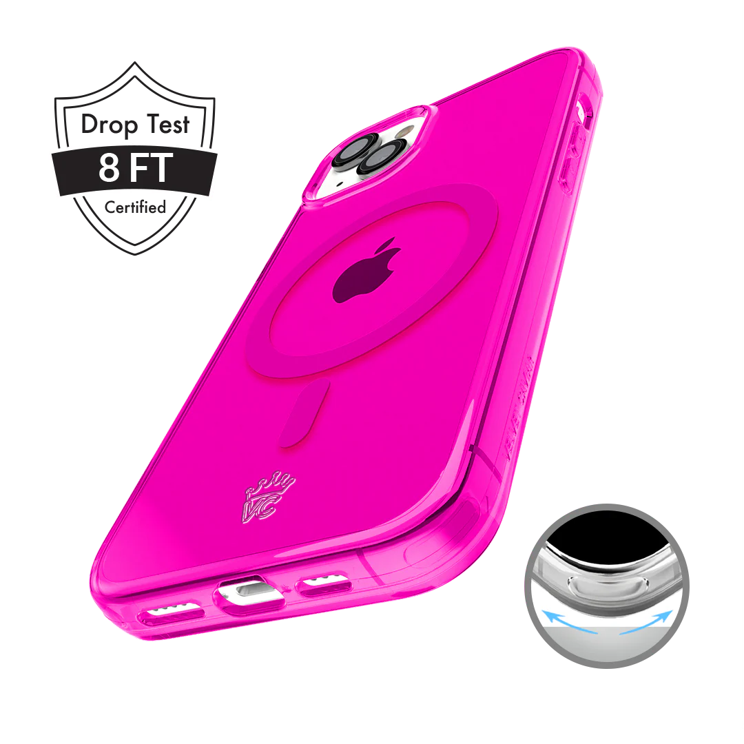Neon Pink Clear iPhone Case - Image 87