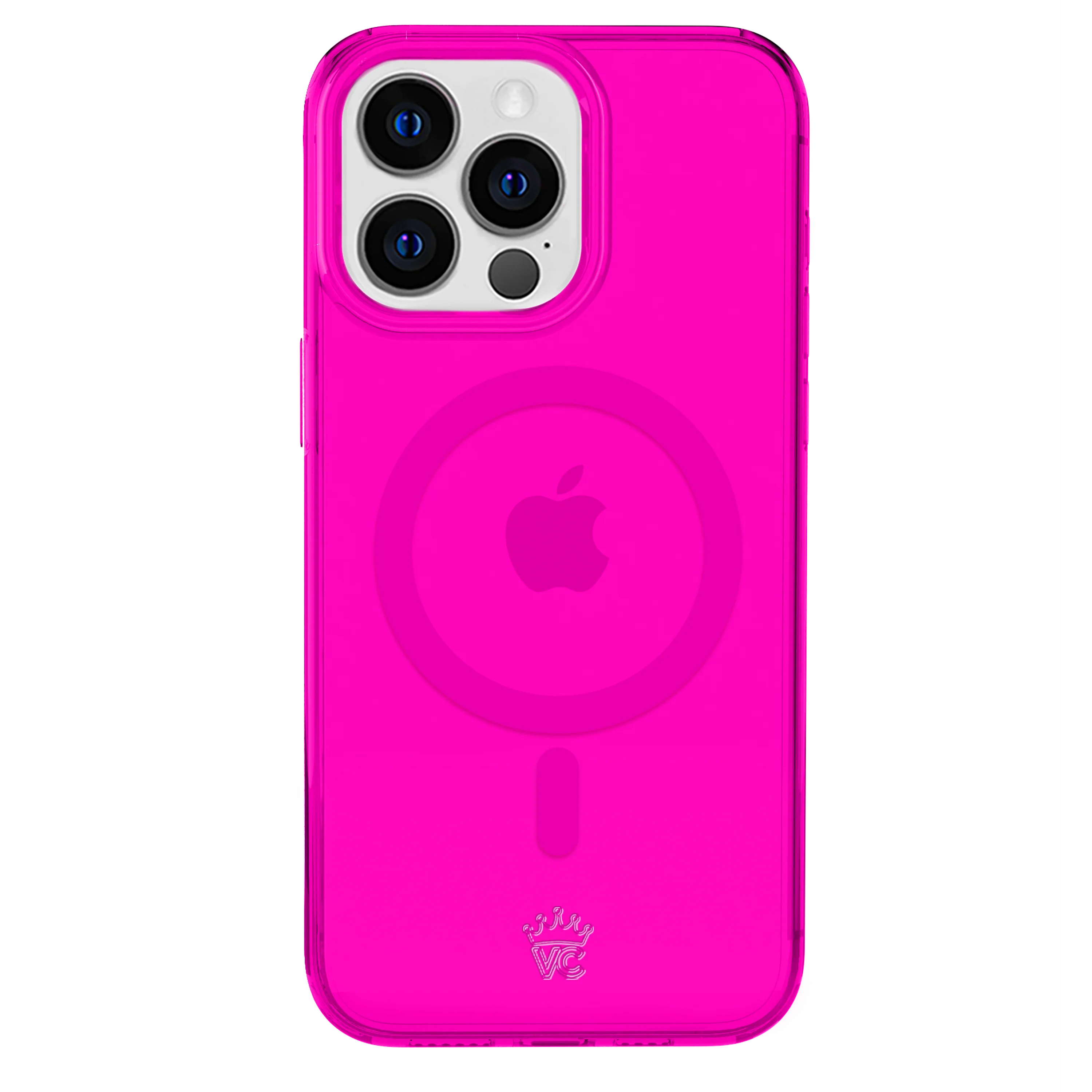 Neon Pink Clear iPhone Case - Image 89
