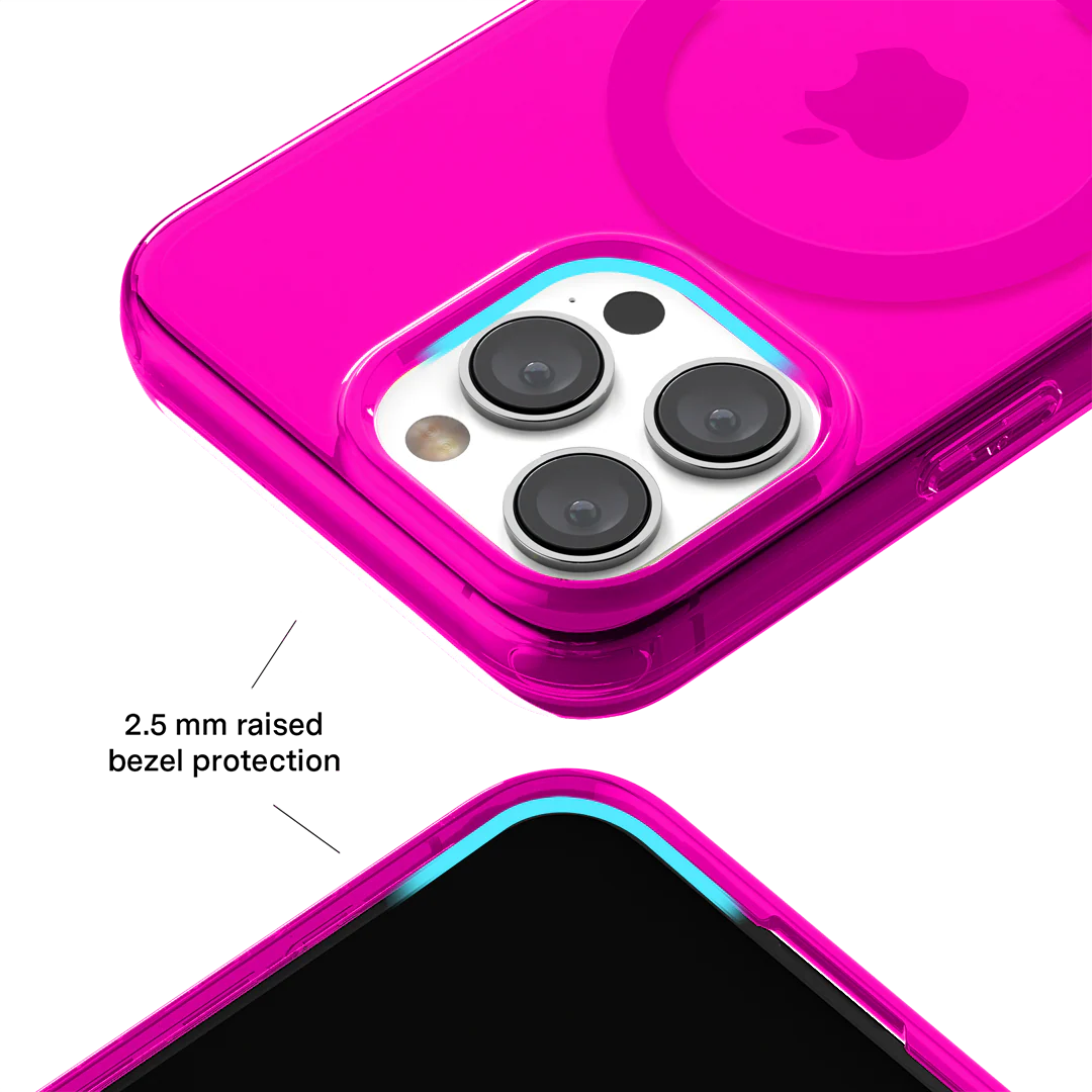 Neon Pink Clear iPhone Case - Image 95