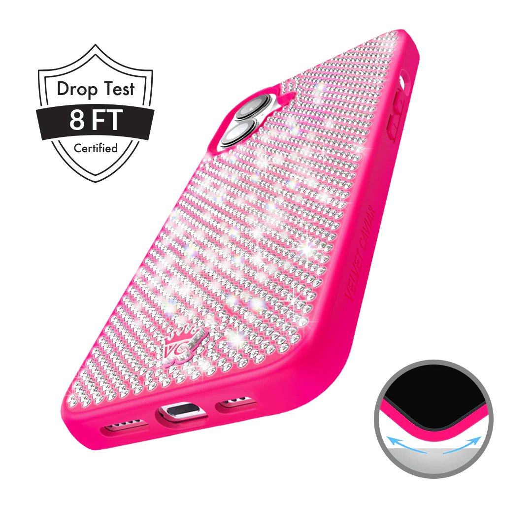 Hot Pink Caviar Crystals iPhone Case - Image 14