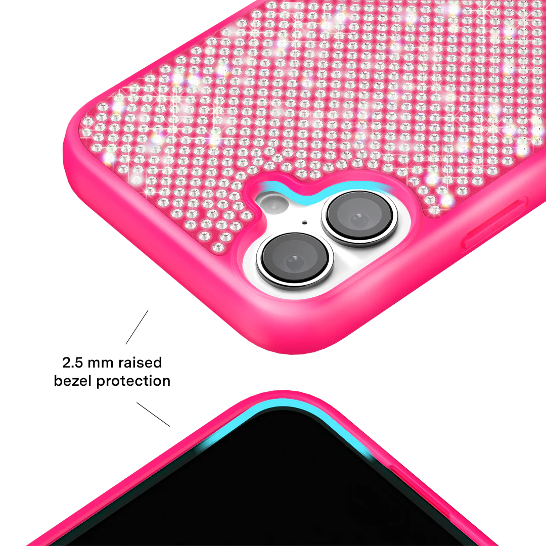 Hot Pink Caviar Crystals iPhone Case - Image 18
