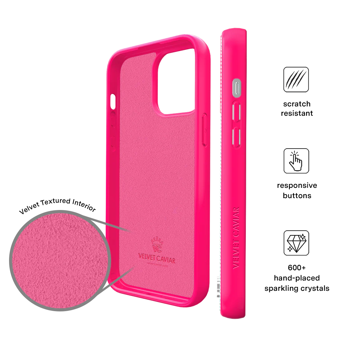 Hot Pink Caviar Crystals iPhone Case - Image 70