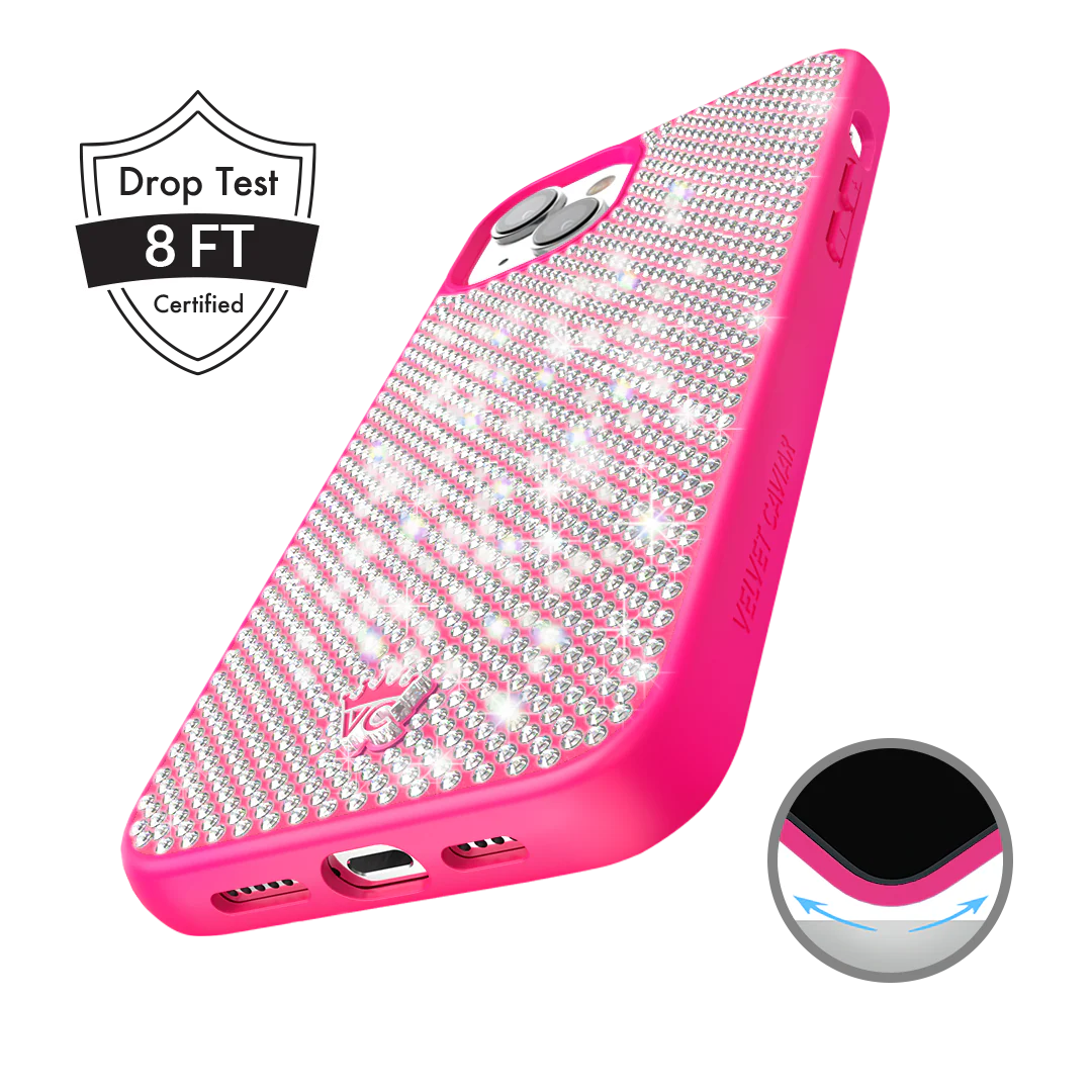 Hot Pink Caviar Crystals iPhone Case - Image 74