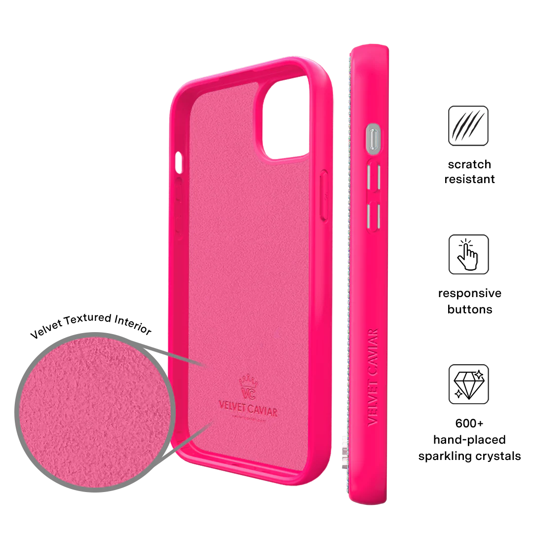 Hot Pink Caviar Crystals iPhone Case - Image 75