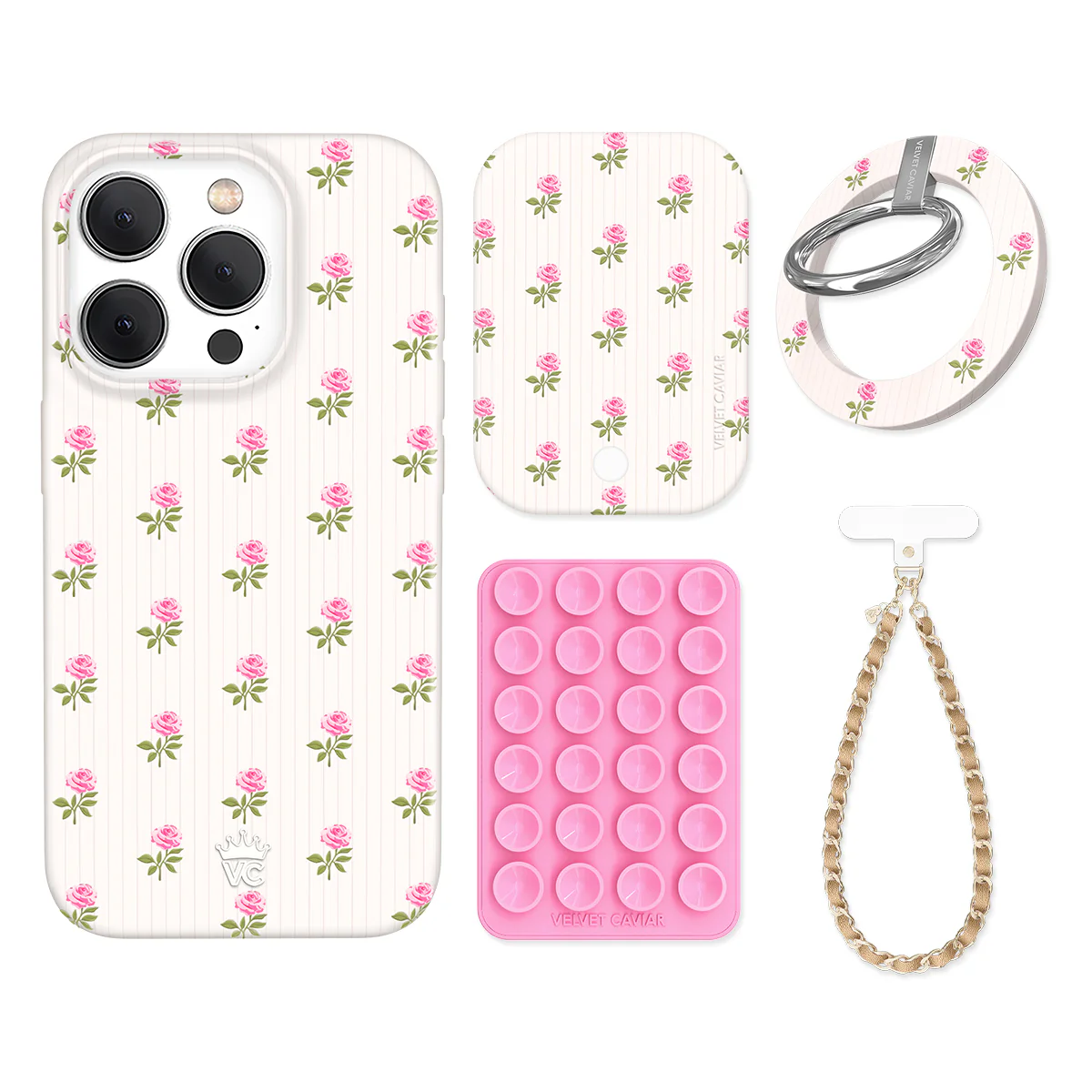 Pink Peony Floral iPhone Bundle Set - Grip - Image 7