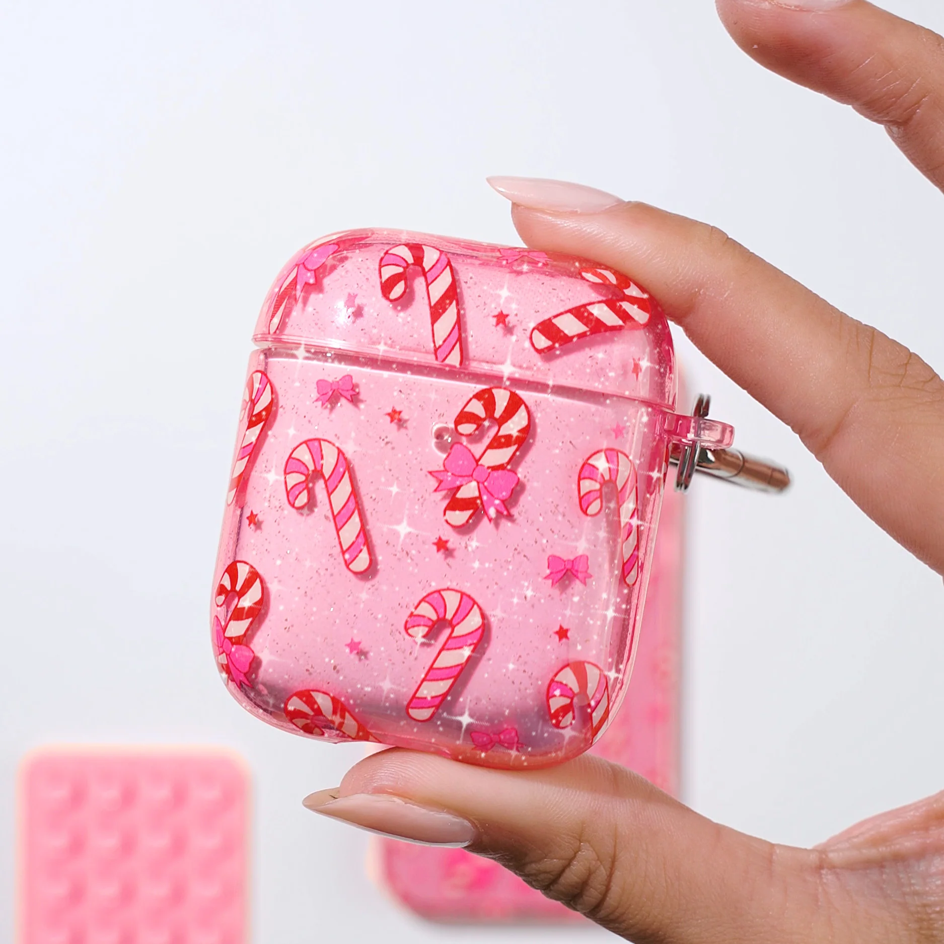 Pink Peppermint Princess AirPod Case - Image 17