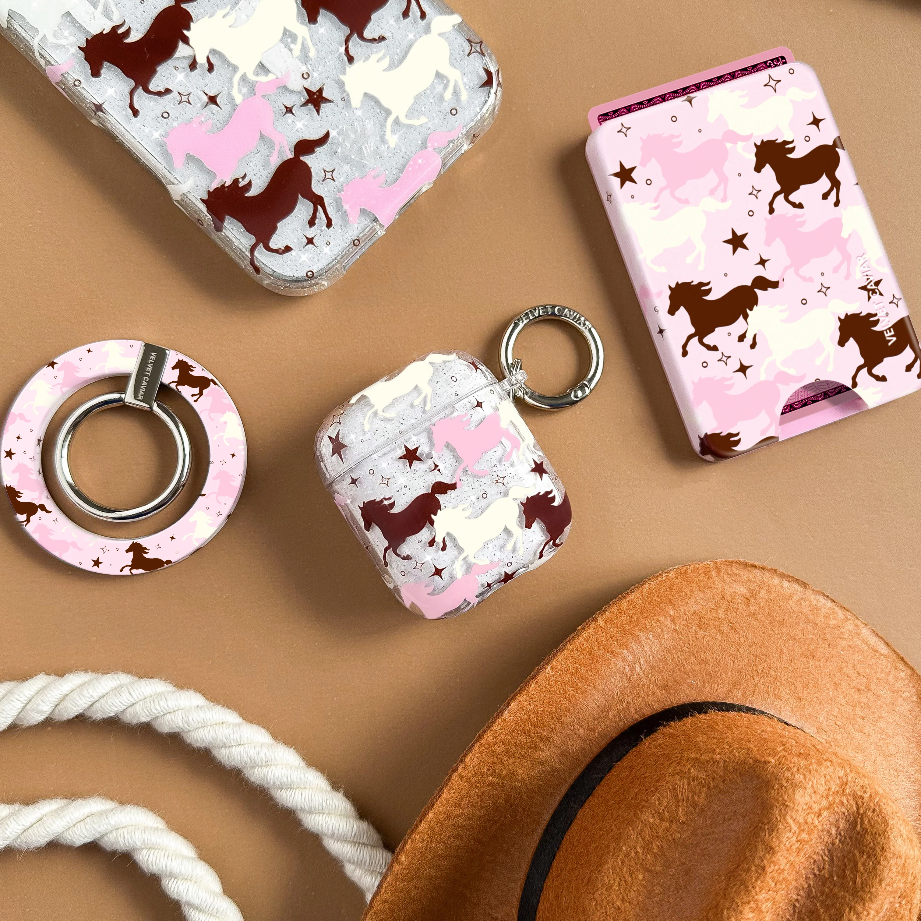 Pink Pony Glitter AirPod Case - Image 17