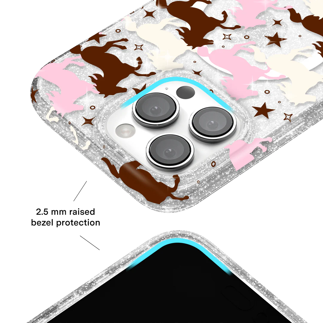 Pink Pony Glitter iPhone Case - Image 10