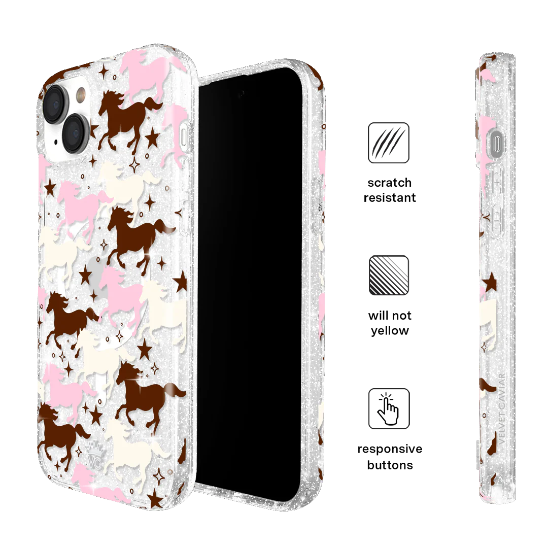 Pink Pony Glitter iPhone Case - Image 34