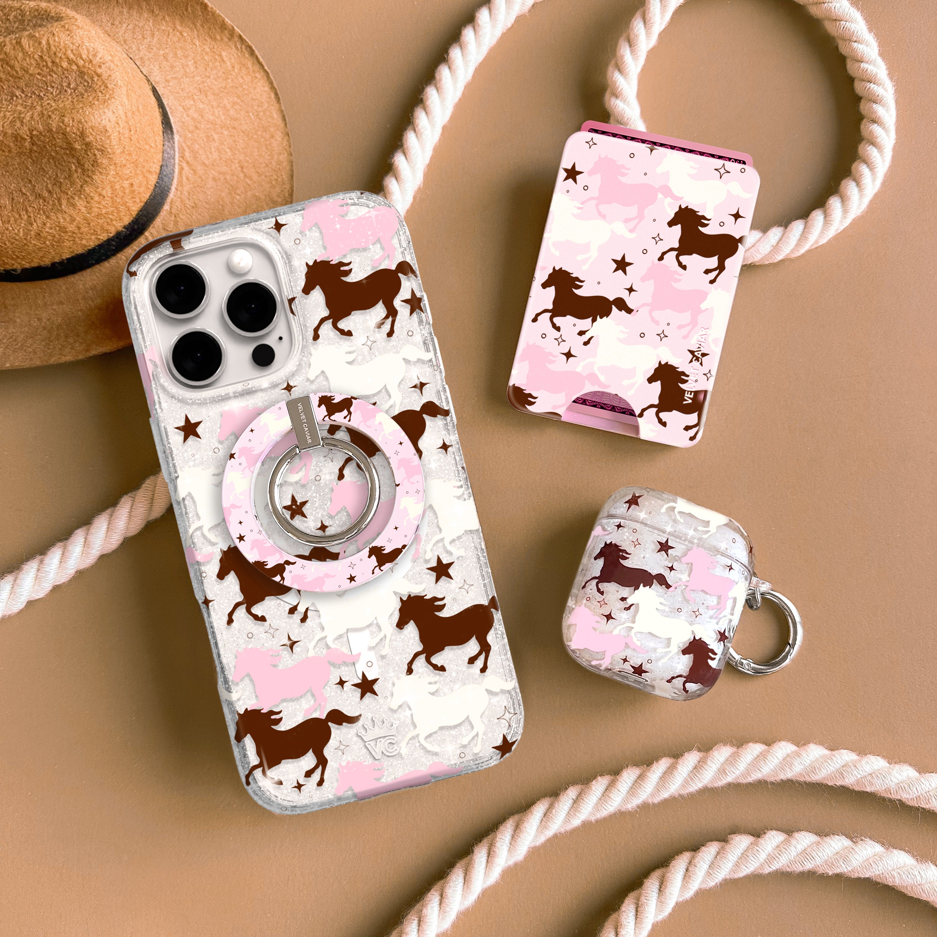 Pink Pony Glitter iPhone Case - Image 49