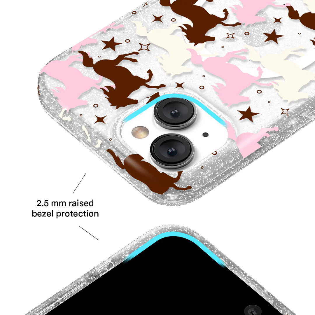 Pink Pony Glitter iPhone Case - Image 59