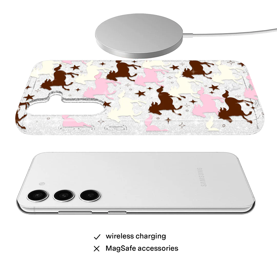 Pink Pony Glitter Samsung Case - Image 32