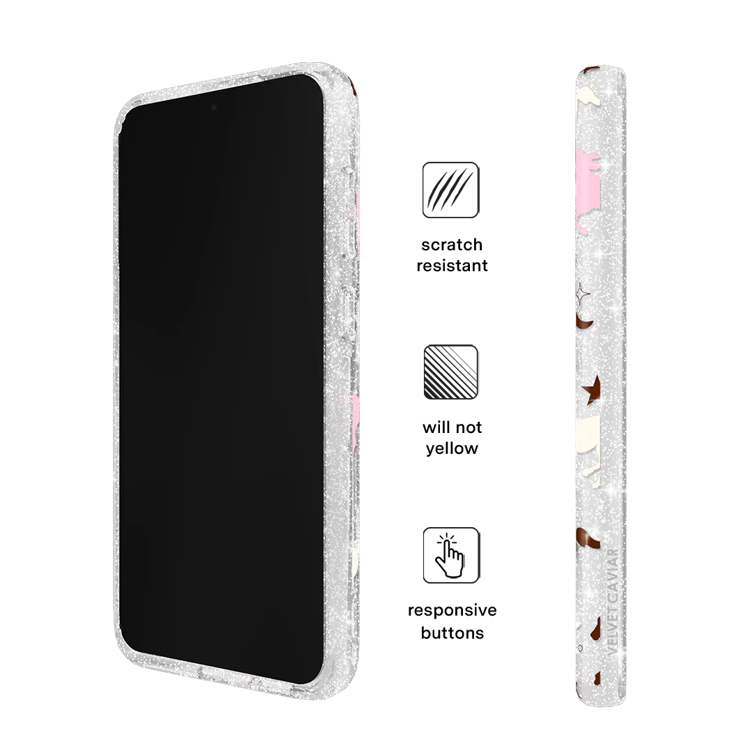 Pink Pony Glitter Samsung Case - Image 48