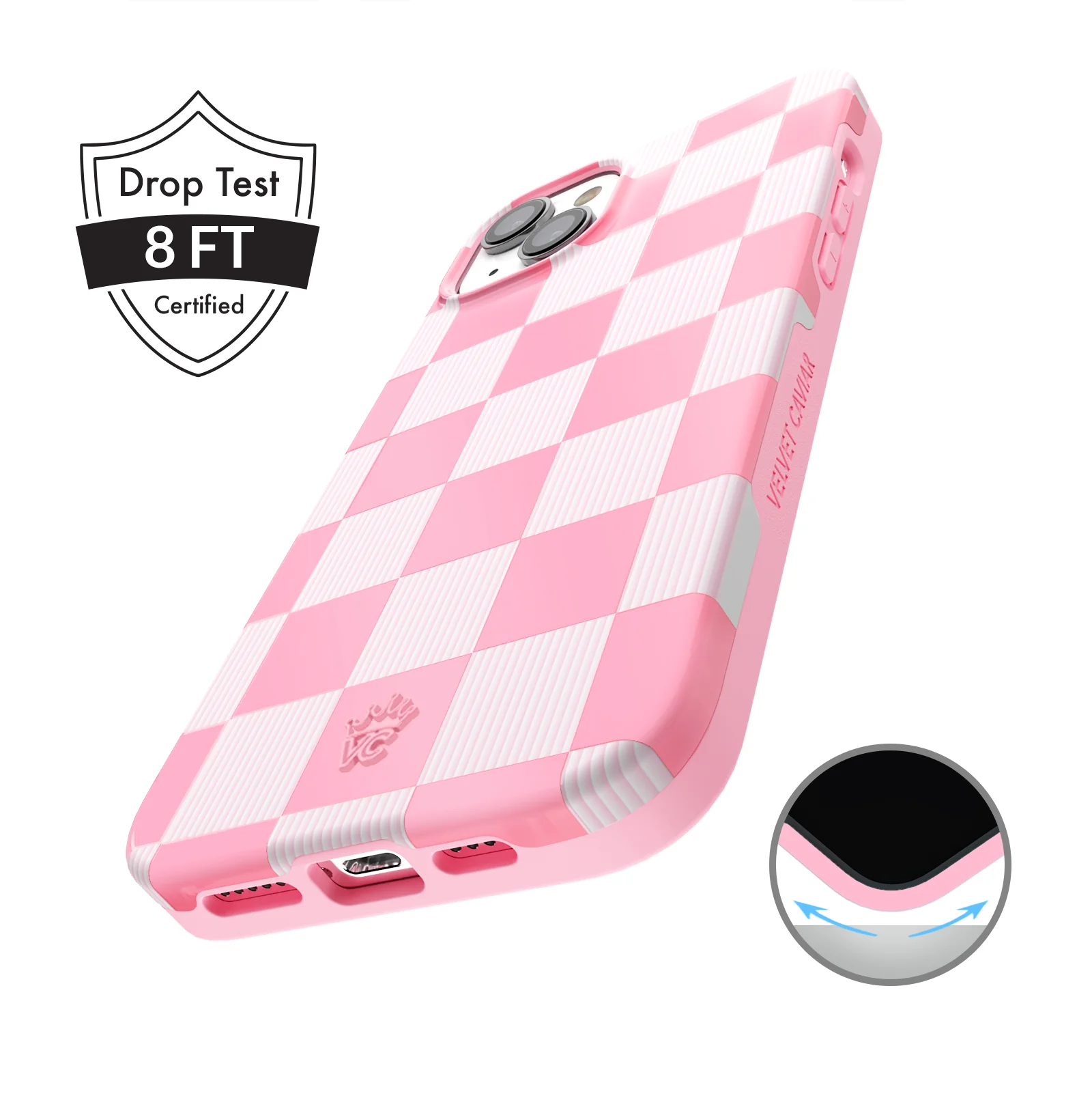 Pink Vibe Checkered iPhone Case - Image 19