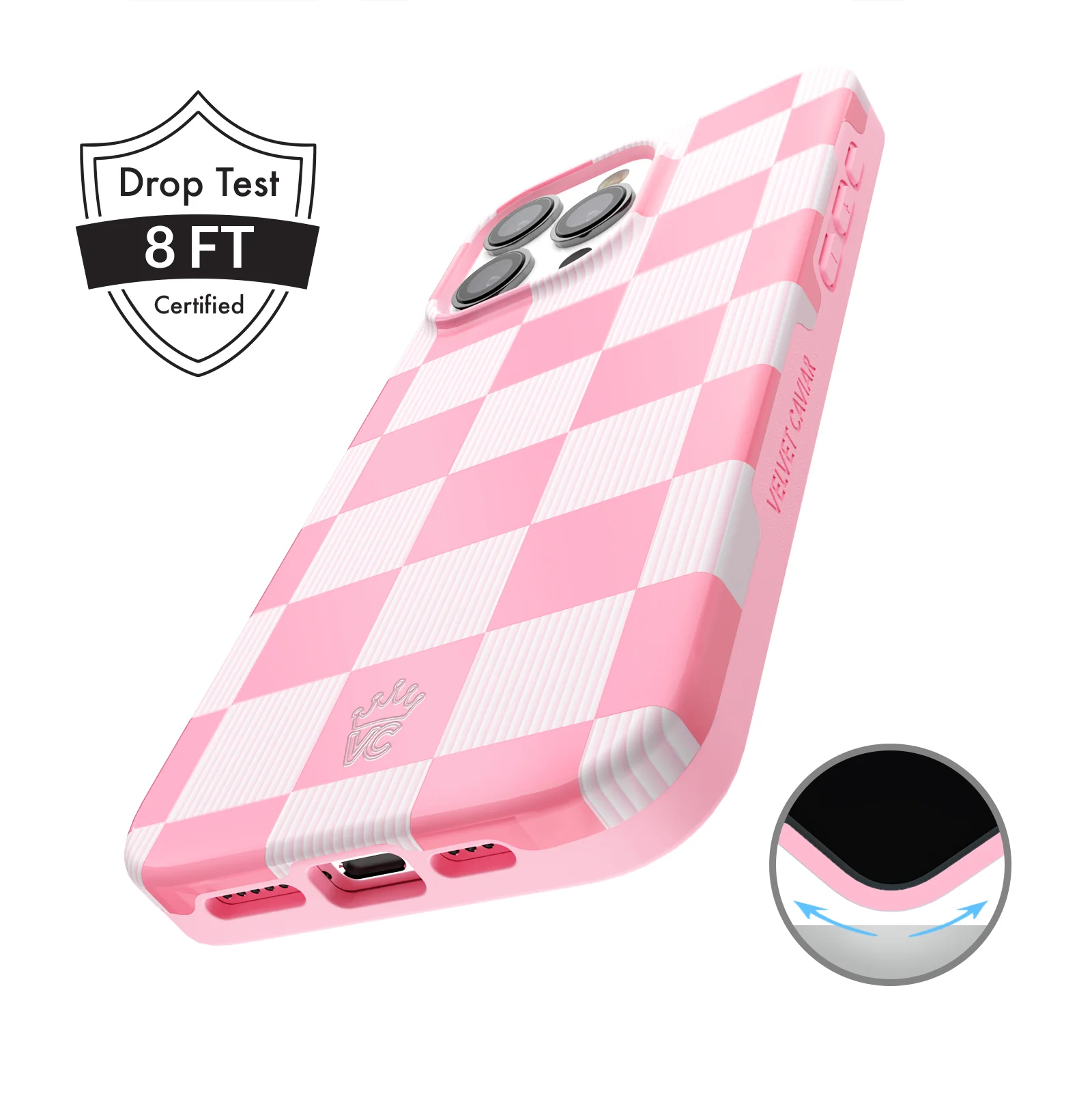 Pink Vibe Checkered iPhone Case - Image 64