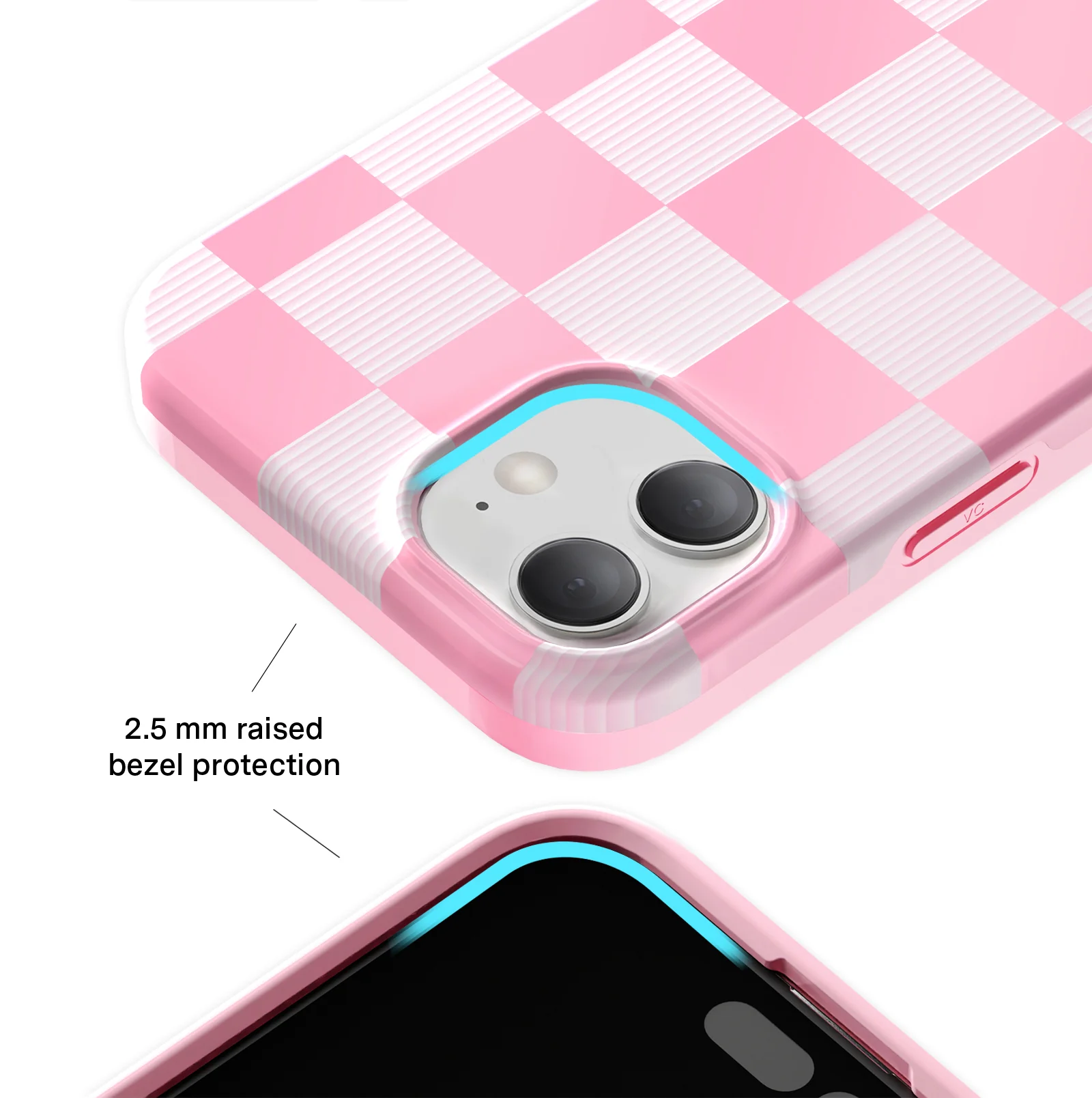 Pink Vibe Checkered iPhone Case - Image 77