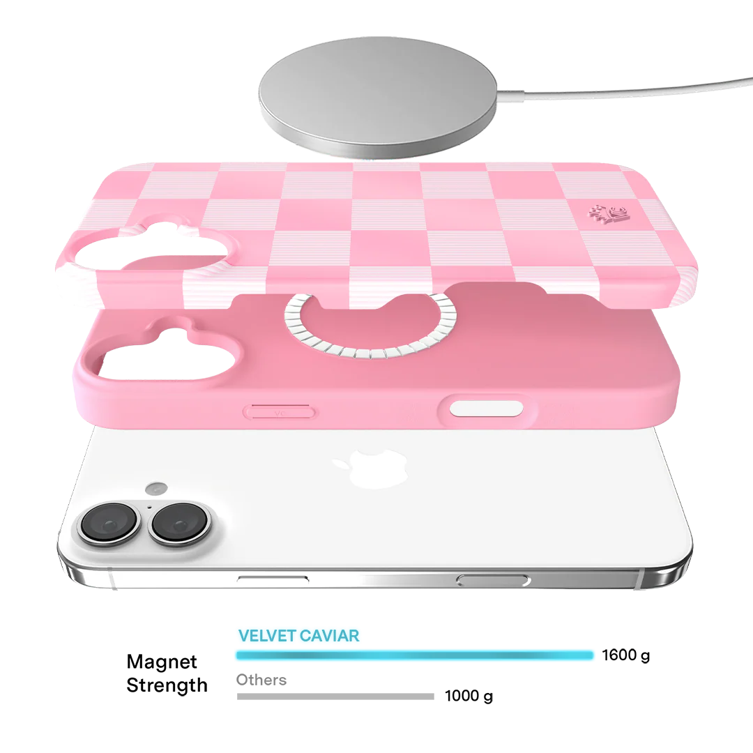 Pink Vibe Checkered iPhone Case - Image 93