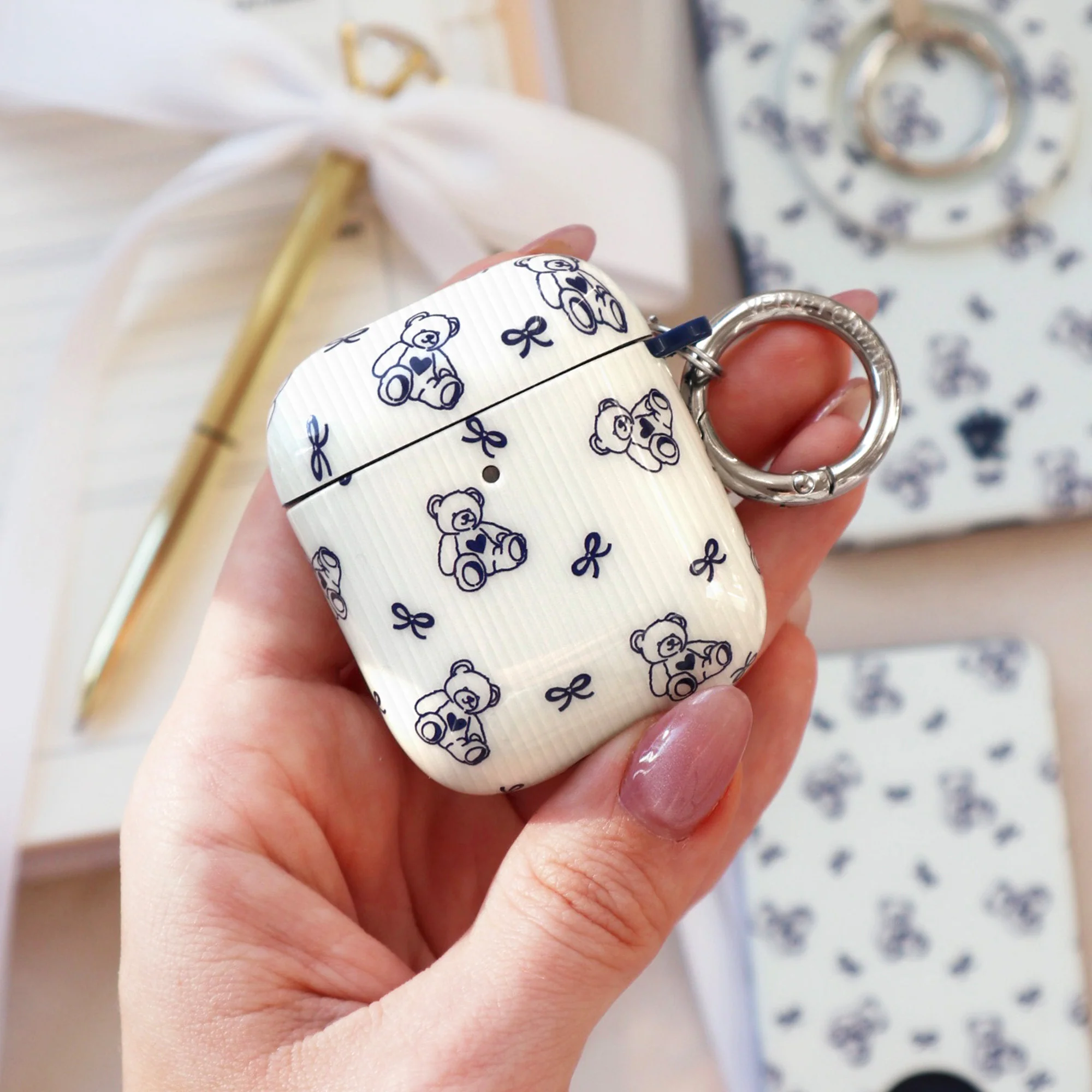 Preppy Teddy AirPod Case - Image 17