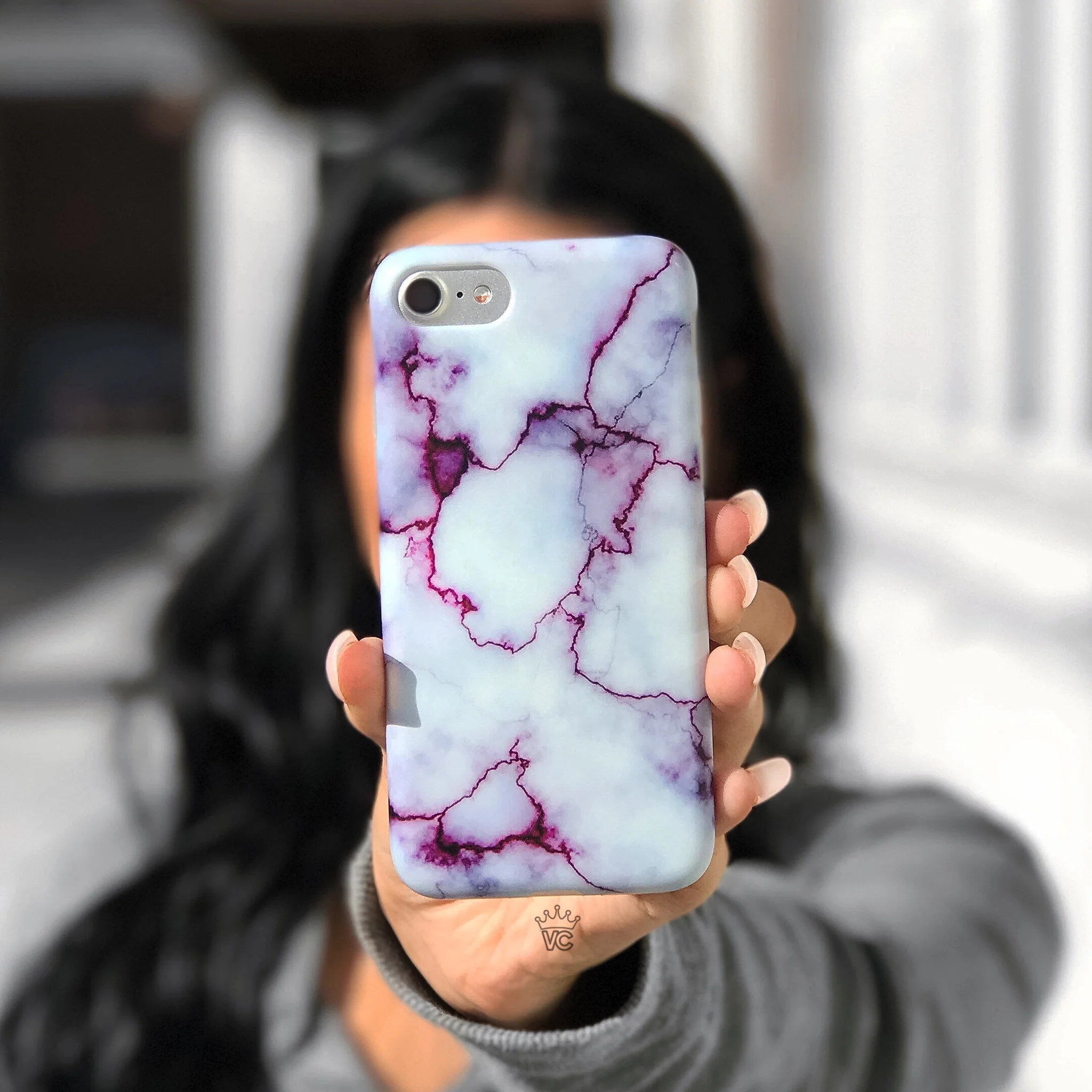 Purple Streak Marble iPhone Case - Image 3