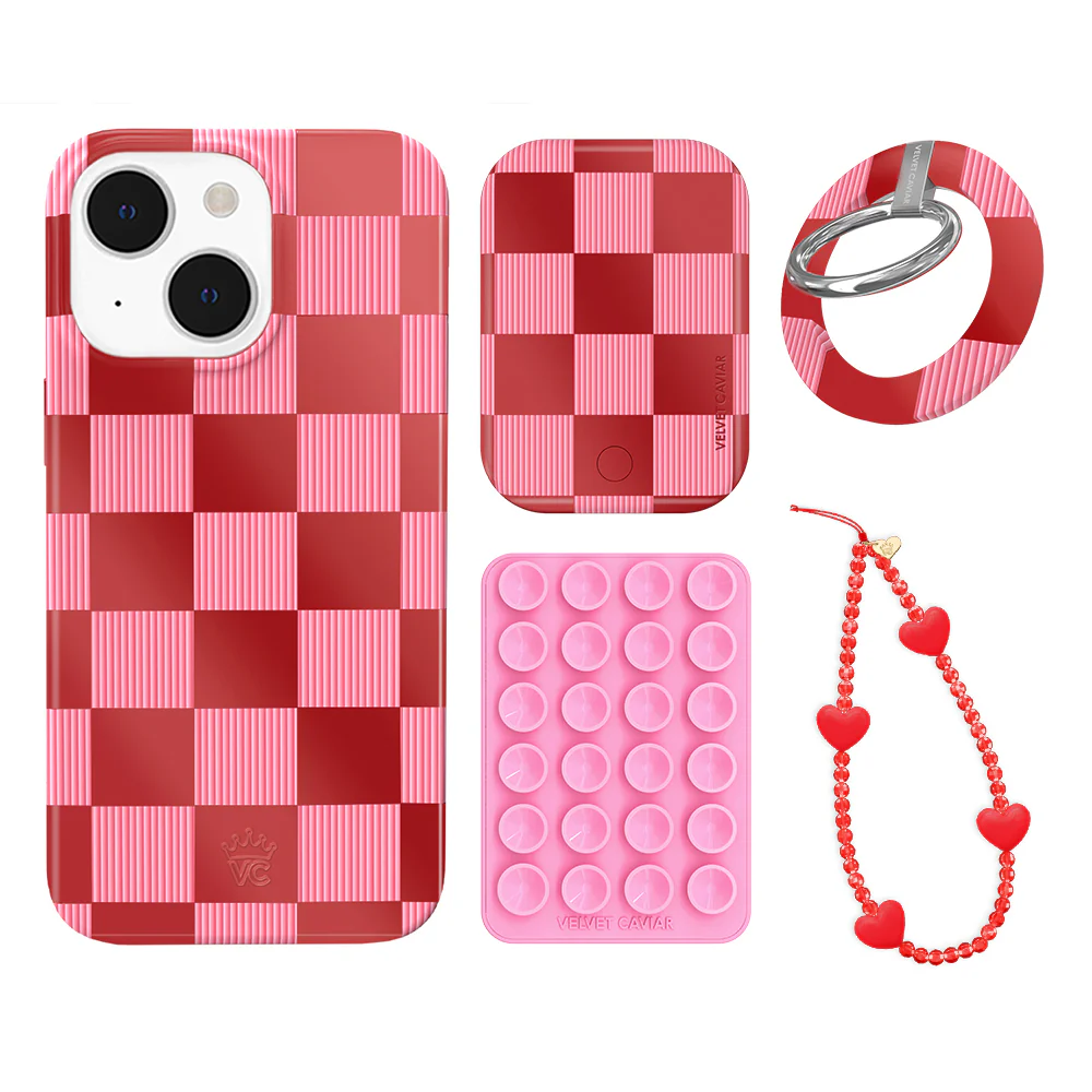 Rose Vibe Checkered iPhone Bundle Set - Grip - Image 12