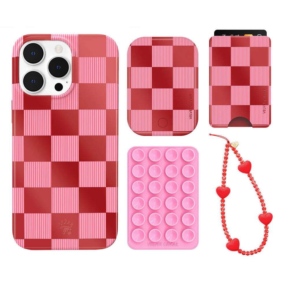 Rose Vibe Checkered iPhone Bundle Set - Wallet - Image 3
