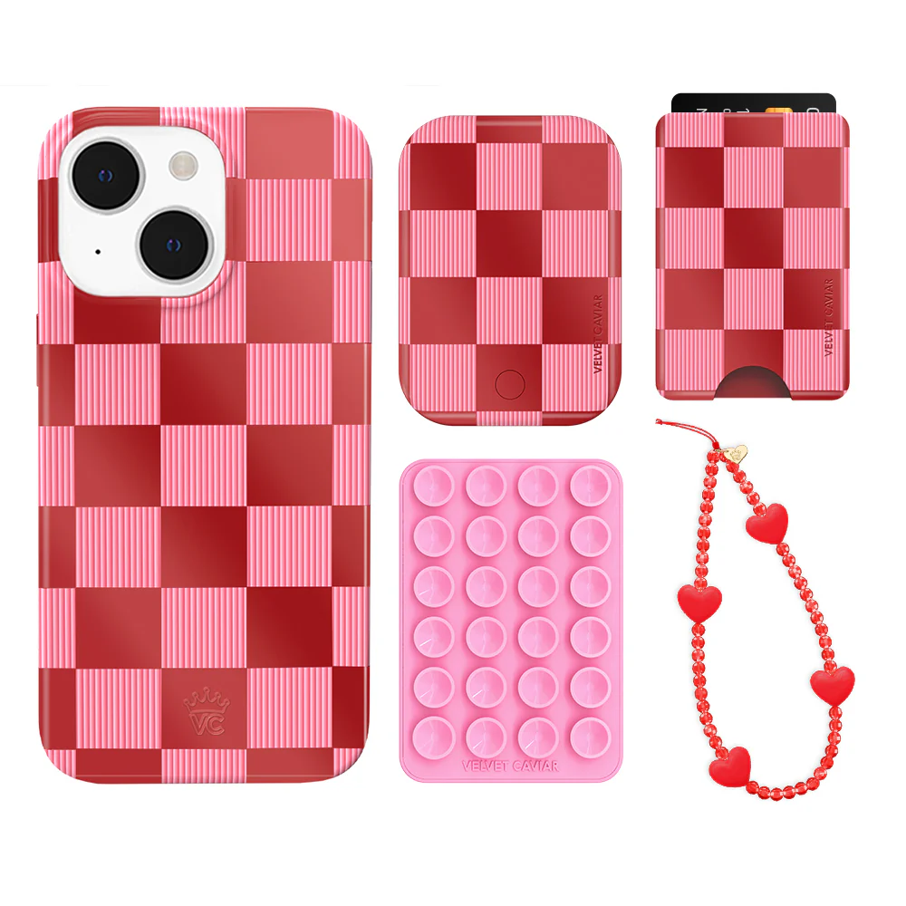 Rose Vibe Checkered iPhone Bundle Set - Wallet - Image 9