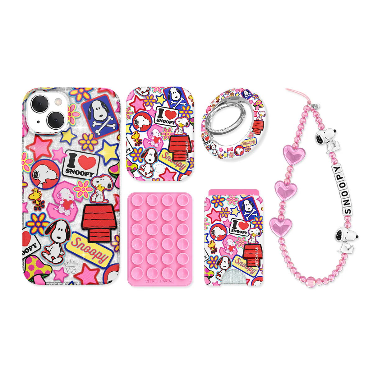 Snoopy Patchwork Glitter iPhone Bundle Set - Image 12