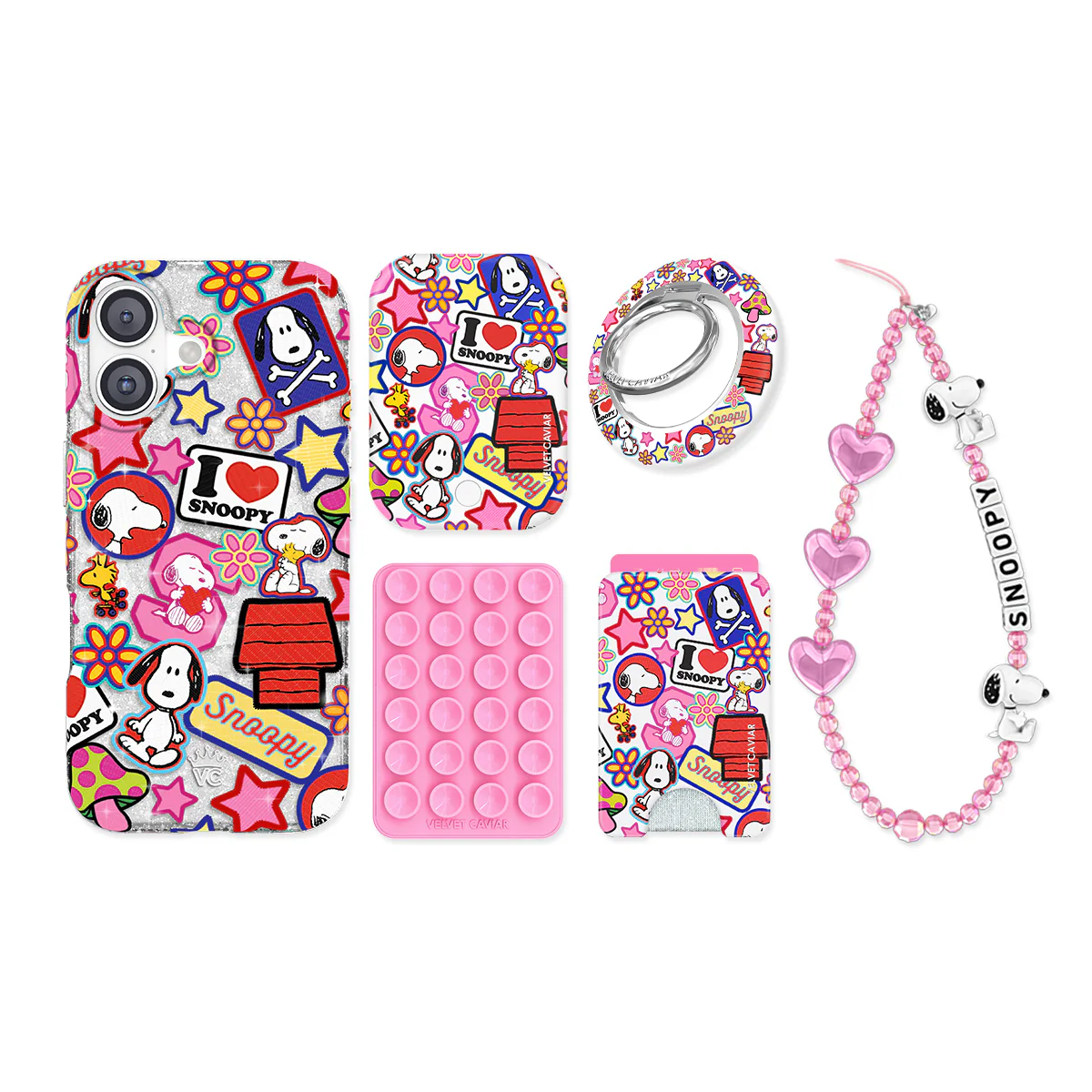 Snoopy Patchwork Glitter iPhone Bundle Set - Image 19