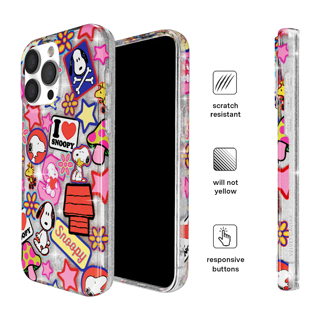 Snoopy Patchwork Glitter iPhone Case - Image 35