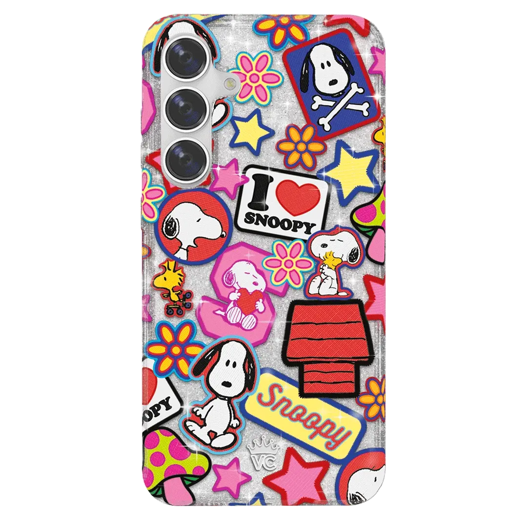 Snoopy Patchwork Glitter Samsung Case