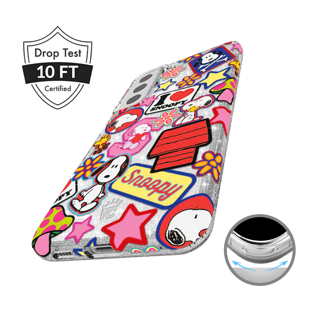 Snoopy Patchwork Glitter Samsung Case - Image 34