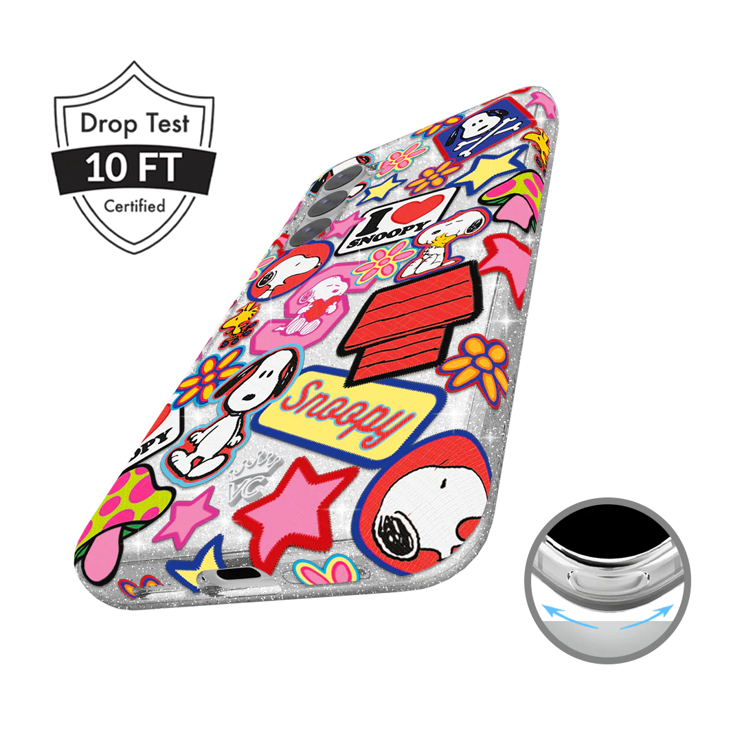 Snoopy Patchwork Glitter Samsung Case - Image 4