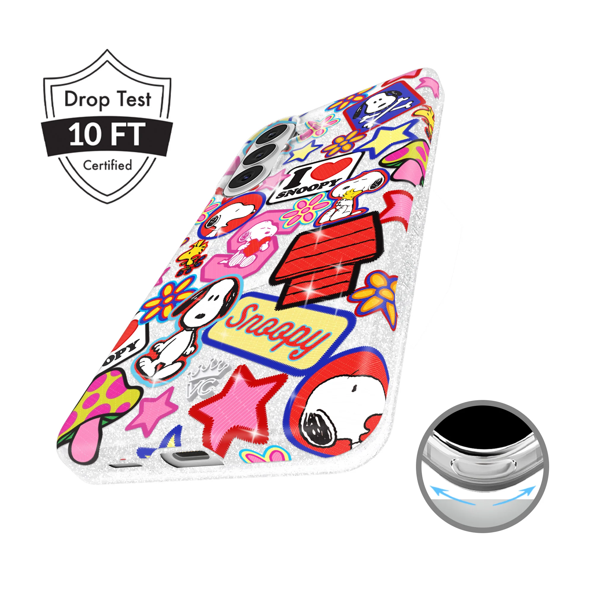Snoopy Patchwork Glitter Samsung Case - Image 59