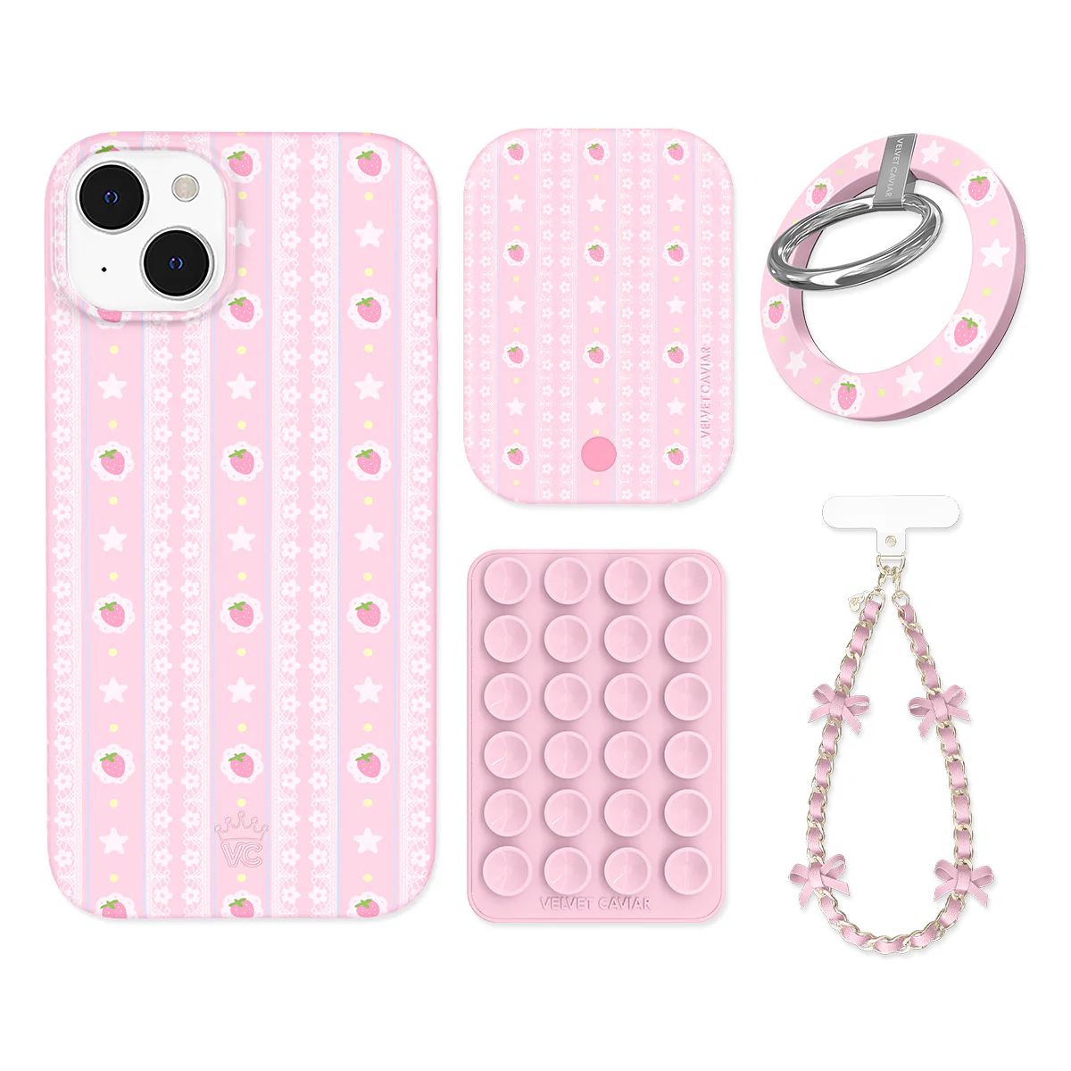 Strawberry Macaron iPhone Bundle Set - Grip - Image 12