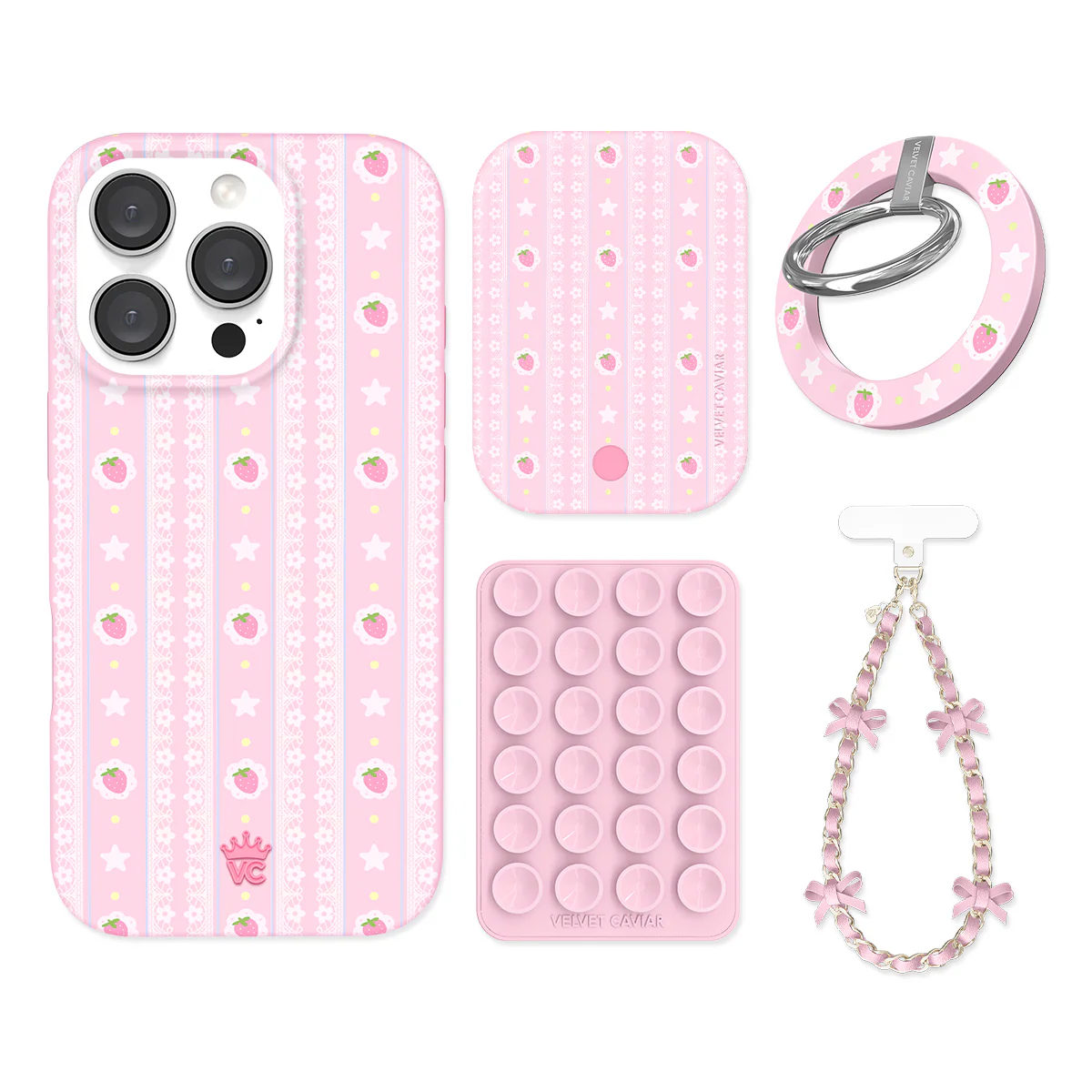 Strawberry Macaron iPhone Bundle Set - Grip - Image 3