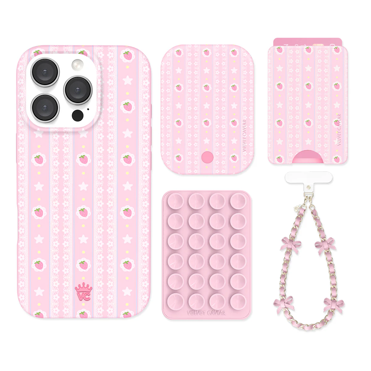 Strawberry Macaron iPhone Bundle Set - Wallet - Image 3