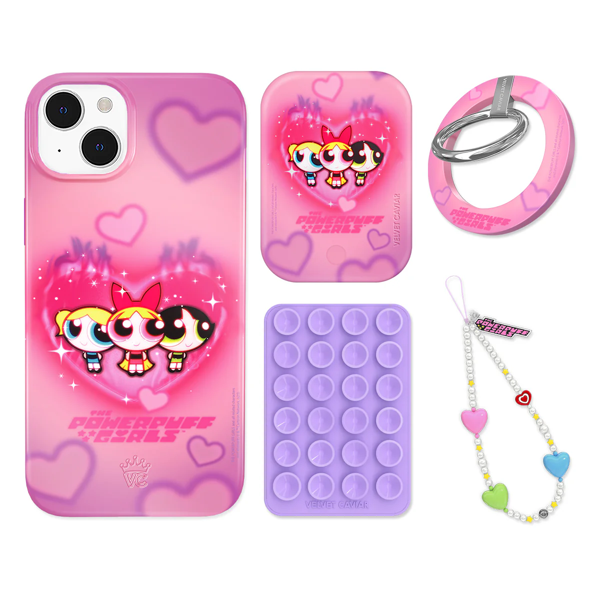 The Powerpuff Girls Airbrush Hearts iPhone Bundle Set - Grip - Image 15