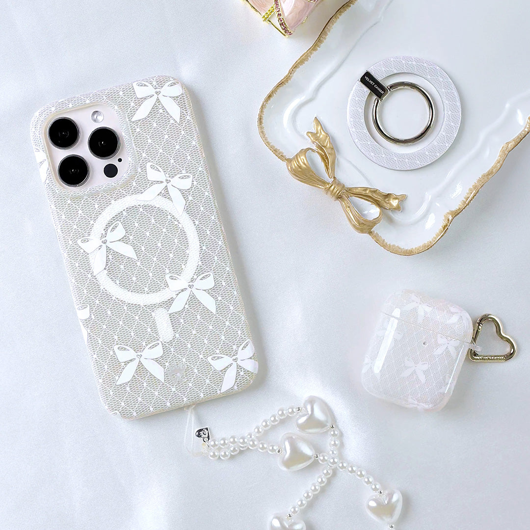 Vintage Lace Bows AirPod Case - Image 2