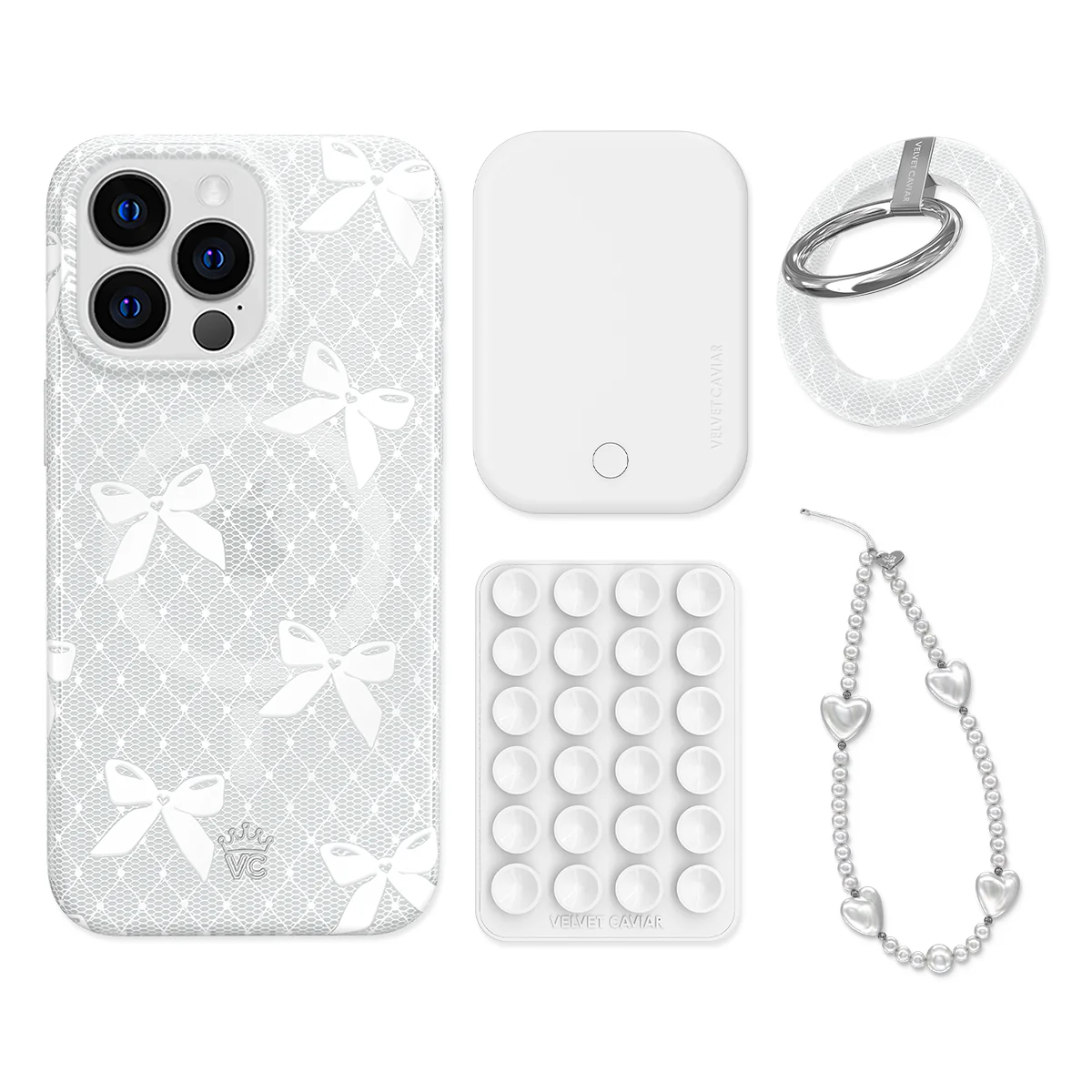 Vintage Lace Bows iPhone Bundle Set - Grip - Image 15