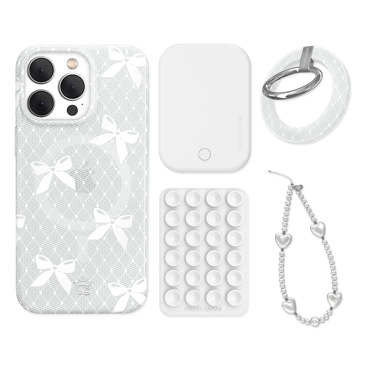 Vintage Lace Bows iPhone Bundle Set - Grip - Image 2