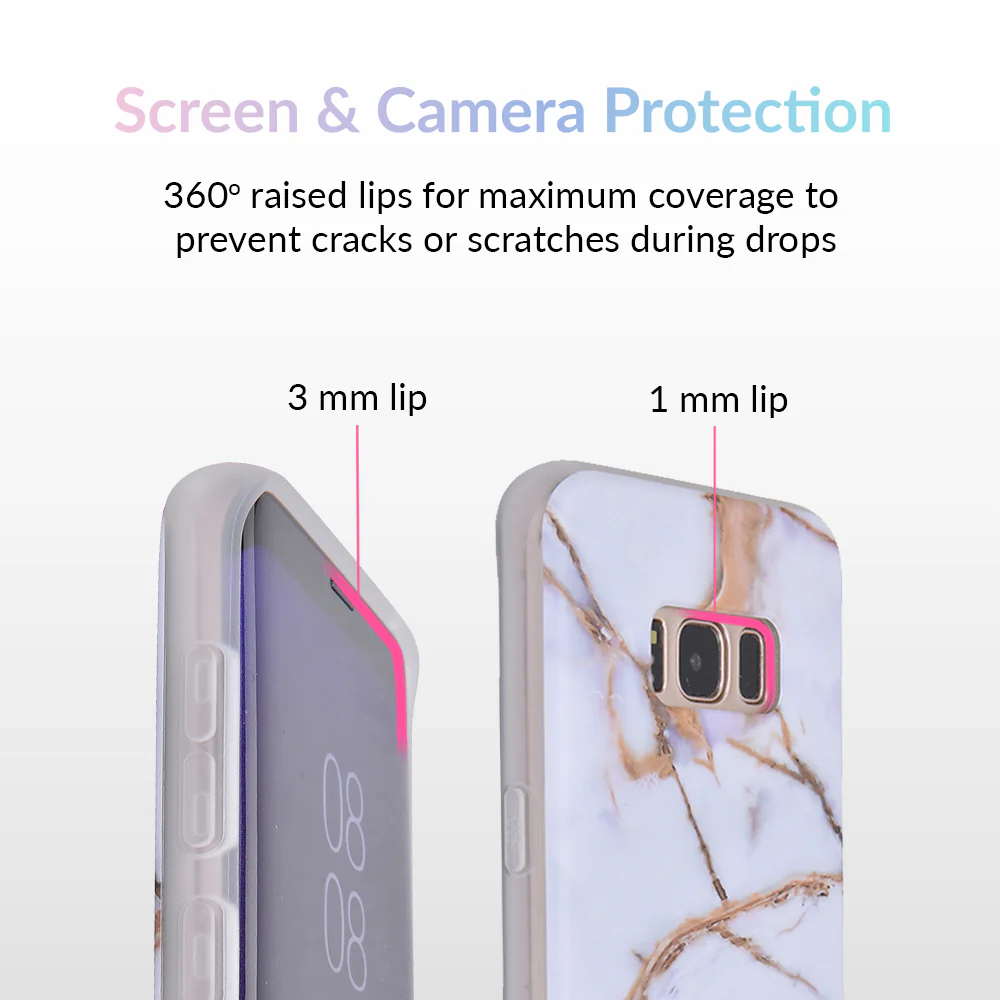 White & Gold Marble Samsung Case - Image 3